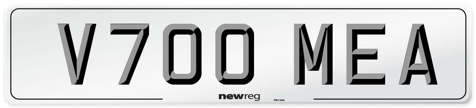 V700 MEA Number Plate from New Reg